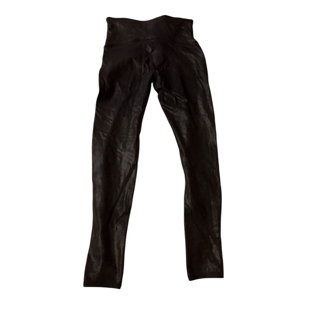 Spanx Women's XL Black Faux Leather High-Rise Leggings Casual